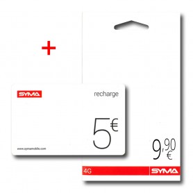 Déstockage SYMA carte sim prépayée SYMA 7.50€ de crédit inclus + une recharge prépayée SYMA 5€ offerte en soldes