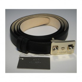 Déstockage Lancel ceinture cuir noir boucle femme Joséphine Lancel en soldes