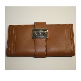 Solde Lancel déstockage portefeuille femme Joséphine le Compagnon lancel en cuir camel pas cher