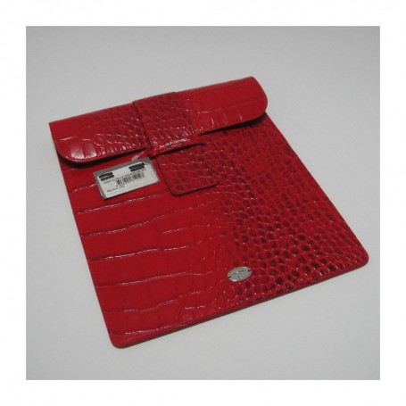 Solde Lancel déstockage housse iPad cuir rouge imprimé croco Remember Me Lancel pas cher