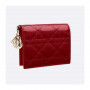 Déstockage portefeuille mini lady dior wallet cherry red patent cannage calfskin soldes