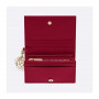 Déstockage portefeuille mini lady dior wallet cherry red patent cannage calfskin soldes