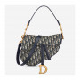 Solde sac Dior Saddle à bandoulière toile jacquard oblique bleu pas cher