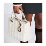 Solde sac à main Lady Dior  medium blanc pas cher