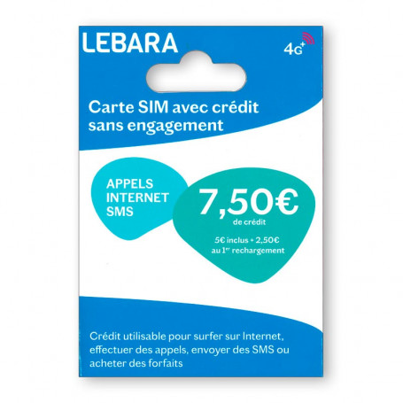 déstockage carte SIM lebara mobile 7.5€ de crédit inclus