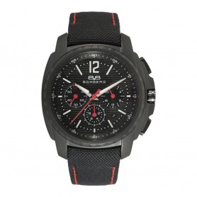déstockage montre chronographe homme Bomberg Maven Chronograph Black Red cadran 44mm en soldes
