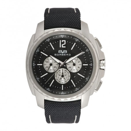 Solde montre homme Bomberg Maven Chronograph Black Silver cadran 44 mm en soldes