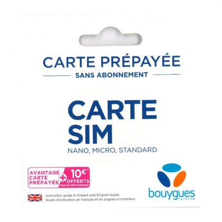 Carte SIM prépayée Bouygues Telecom