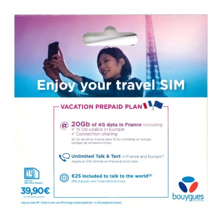 Carte SIM Prépayée Bouygues Travel SIM